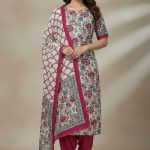 Bonoful Joypury Cotton Printed Three Piece Pink Color D No 1125