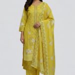 Exclusive Pure Cotton Digital Embroidered Lawn Yellow Color Three Pieces D-5301