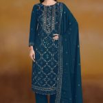 Exclusive Vipul Nora Designer Embroidered Chiffon Salwar Suit DHF Pink Color