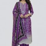 Gull Jee Premium Quality Soft Cotton Purple Color Three Pieces D 34128