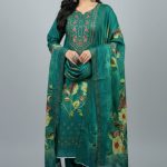 Gull Jee Pure Cotton Premium Quality Printed Three Pieces Salwar Kameez D34115 Green