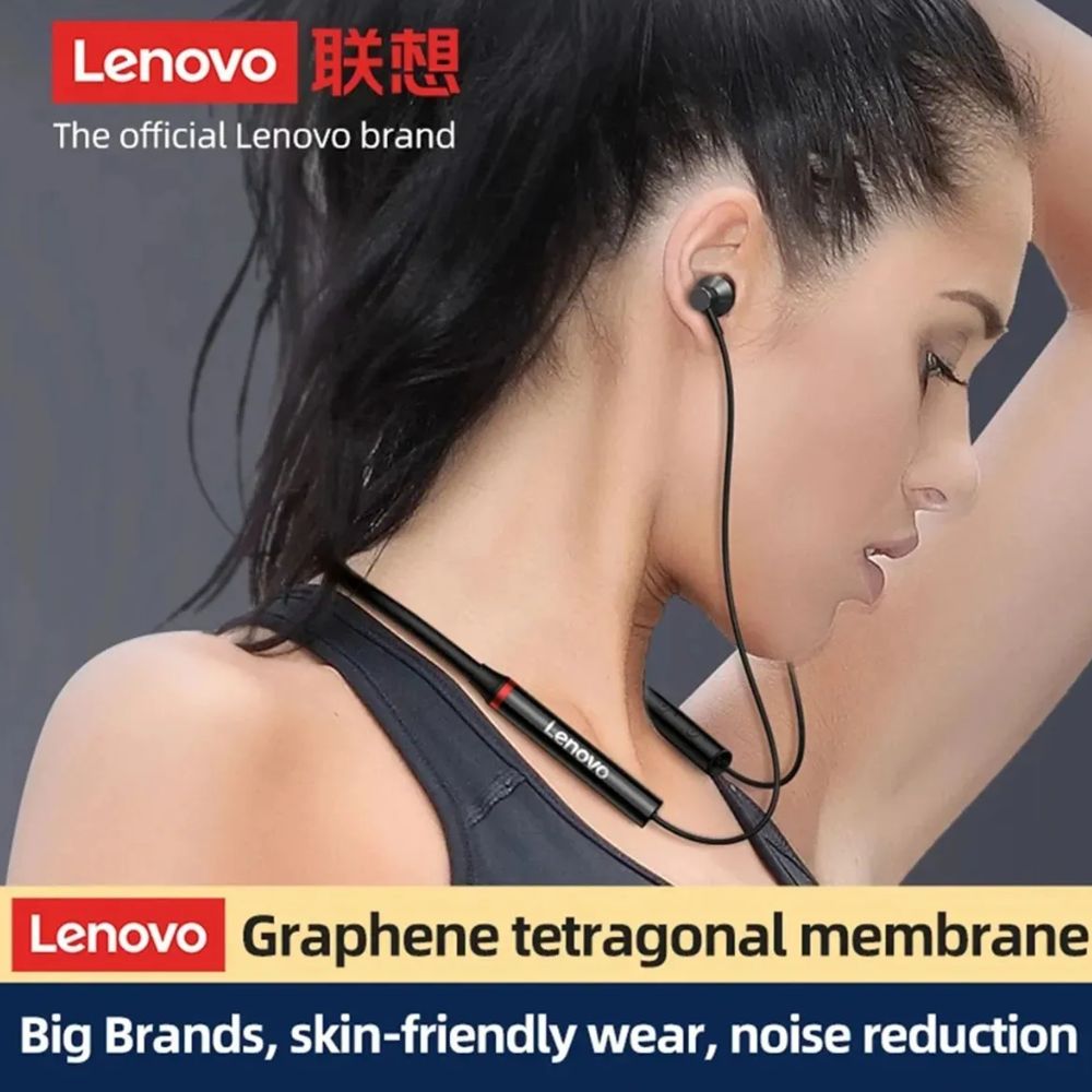 Lenovo HE05X Bluetooth 5.0 Waterproof Wireless HIFI Sound Magnetic Neckband Sports Headphones