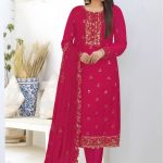 Luxury Embroidered Noors Design Chiffon Salwar Kameez DHF Pink Color