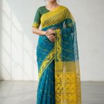 Original Dhakai Jamdani Saree Pure Cotton With Blouse Piece Blue Color DH24