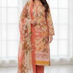 Premium Quality Pure Swis Cotton Printed Three Pieces RBL 56