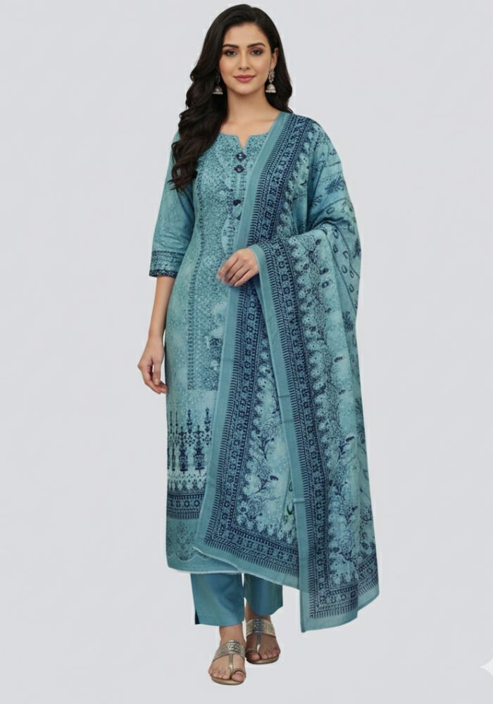 Pure Cotton Premium Quality Printed Three Pieces Salwar Kameez Tex One A&Z BD 3606