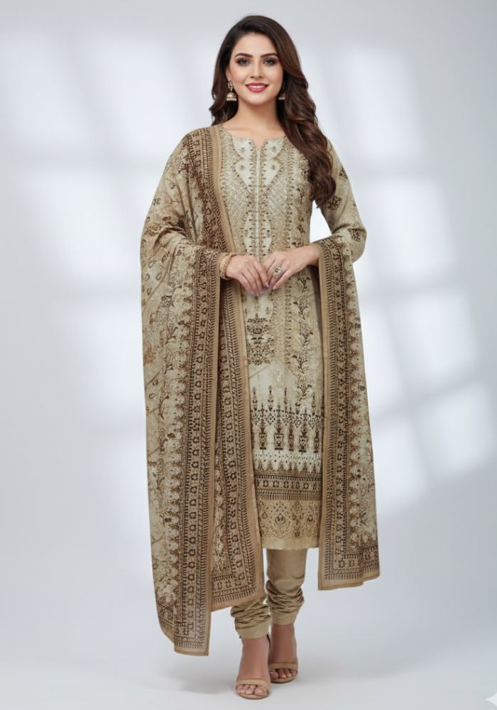 Pure Cotton Premium Quality Printed Three Pieces Salwar Kameez Tex One A&Z BD 3606
