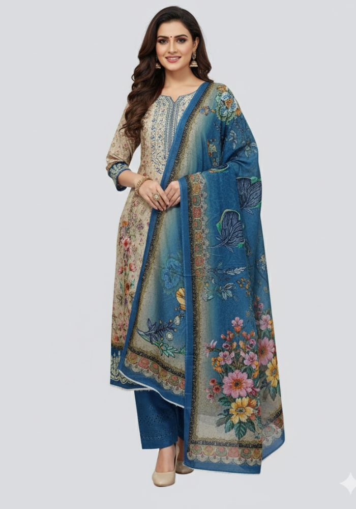 Pure Cotton Premium Quality Printed Three Pieces Salwar Kameez AK Studio D 4809