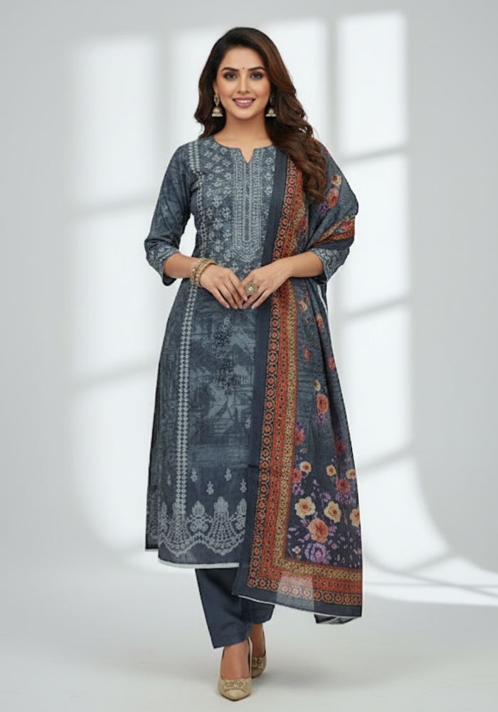 Pure Cotton Premium Quality Printed Three Pieces Salwar Kameez Tex One A&Z BD 3707