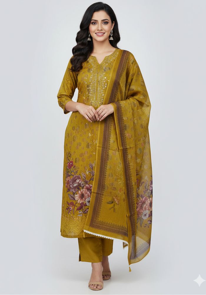 Pure Cotton Premium Quality Printed Three Pieces Salwar Kameez Tex One BD 3708