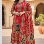 Unstitch Premium Cotton Lahori Mirror Work Three-Piece Maroon Color