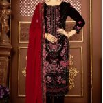 EXCLUSIVE RELSSA DESIGN DIGITAL PRINT CHINON SALWAR SUIT DHF D NO305 BLACK COLOR