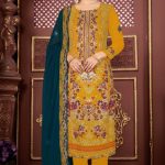 EXCLUSIVE RELSSA DESIGN DIGITAL PRINT CHINON SALWAR SUIT DHF D NO305 YELLOW COLOR