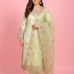 Premium Silk Floral Pakistani Design Pink Color Three Pieces