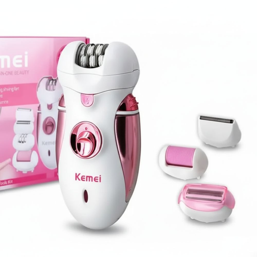 Kemei KM-2530 Rechargeable Epilator & Shaver 4 in 1 Beauty For Women (1)