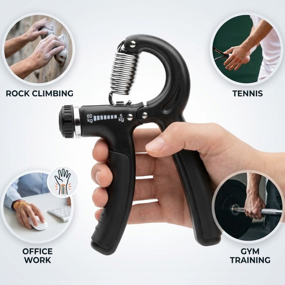 Adjustable Hand Grip Exerciser - Monofuctional Style Double-Wheeled Material