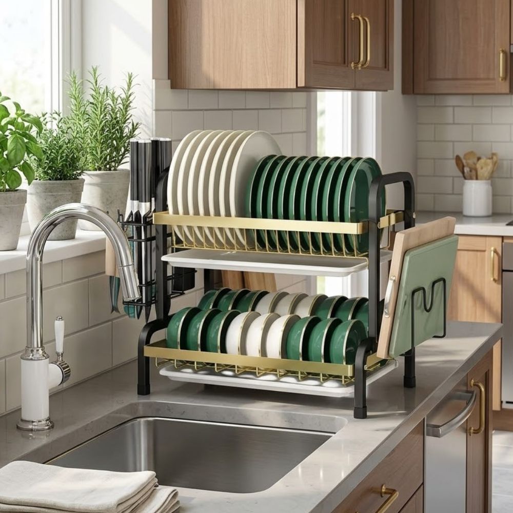 Multi-Layer Dish Drying Rack – Space-Saving and Stylish Kitchen Essential