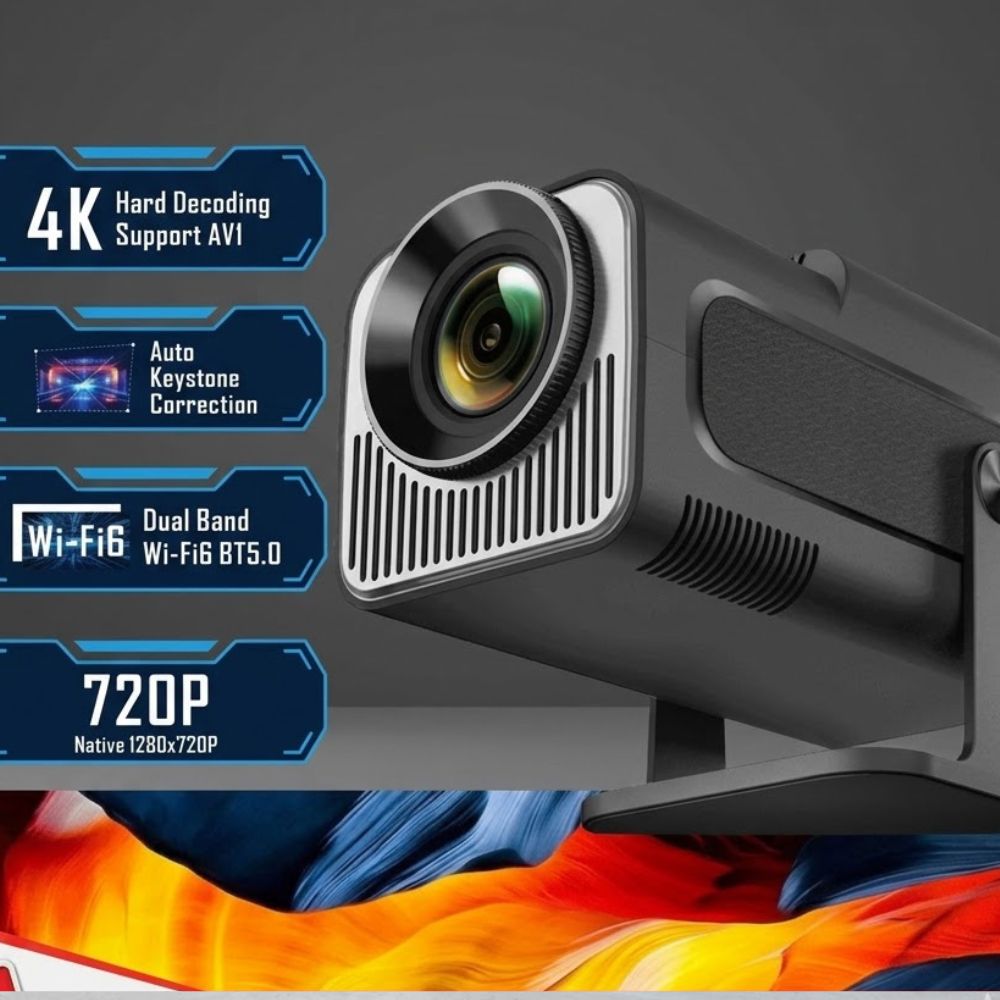HY320 Mini Smart Portable and Powerful Android 4K Projector – WiFi 6