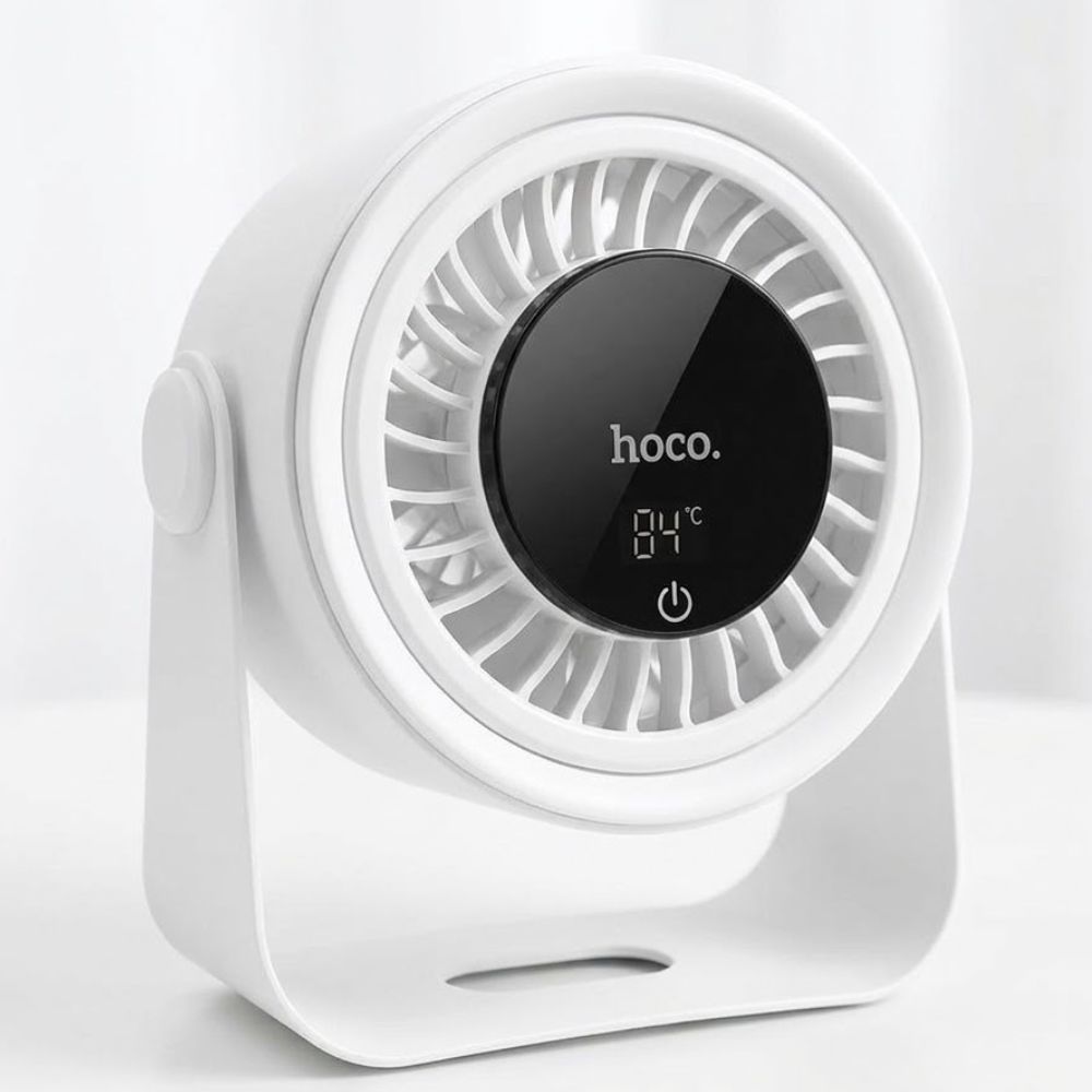 Hoco HX66 Desktop 5-Speed Digital Display 11 Hours Battery Circulating Fan