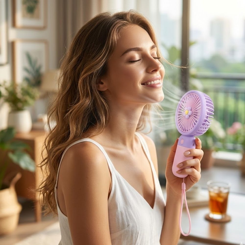 Mini Handheld Small Power  USB Rechargeable Fan