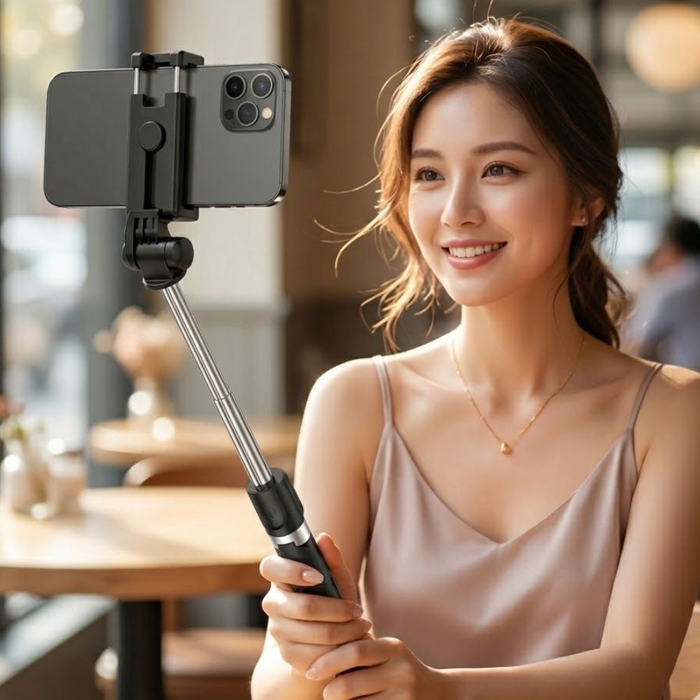 Professional 3-in-1 Wireless Foldable Mini Tripod with Fill Light Bluetooth Remote Shutter Selfie Stick