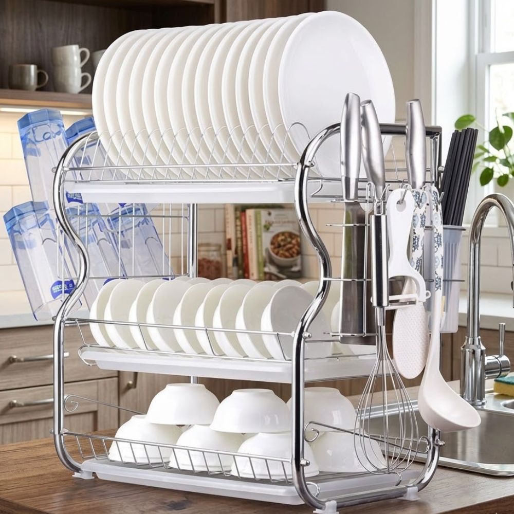 Stainless Steel 3 Layer Dish Drainer Rack