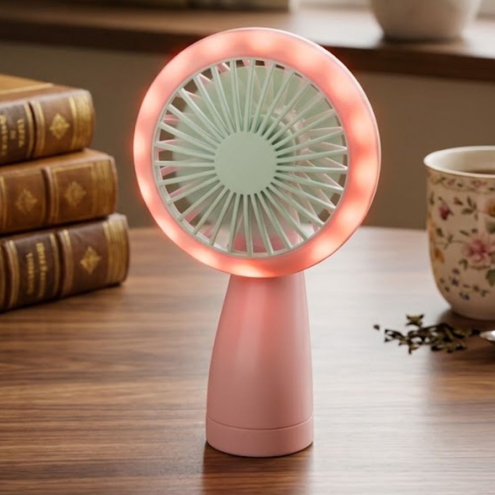 USB Rechargeable Portable LED Lighting Mini Fan