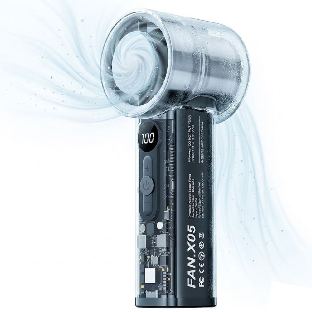 X05 3000mah Transparent Case Mini USB Rechargeable Ice Cooling Smart Fan