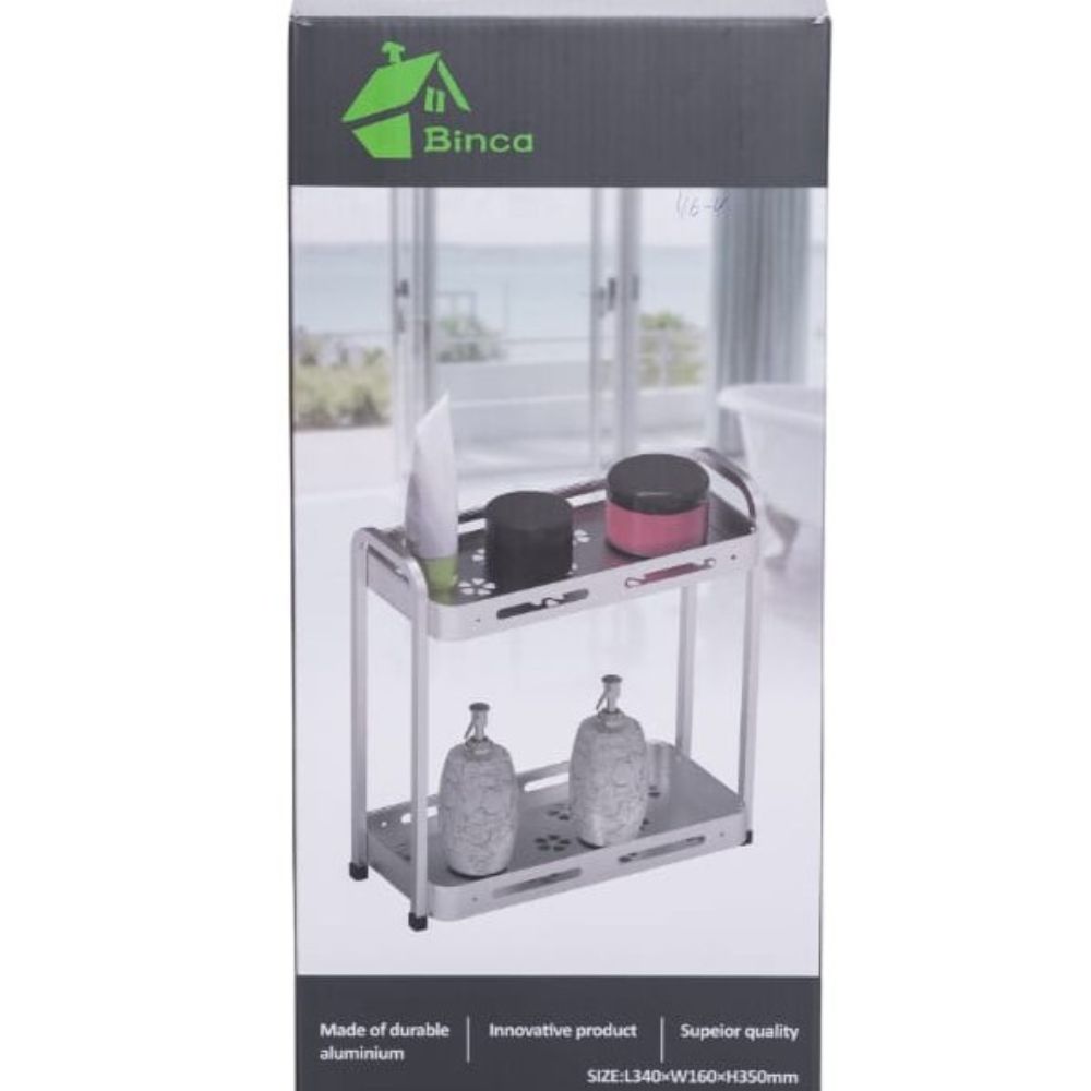 Binca 2 Tiers Superior Quality Aluminium Shelve for Shower Room - Image 3