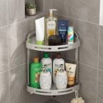 Binca 2 Tiers Aluminium Shelve for Shower Room Corner