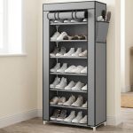 Zipper Type Portable 8 Layer Simple Shoe Rack