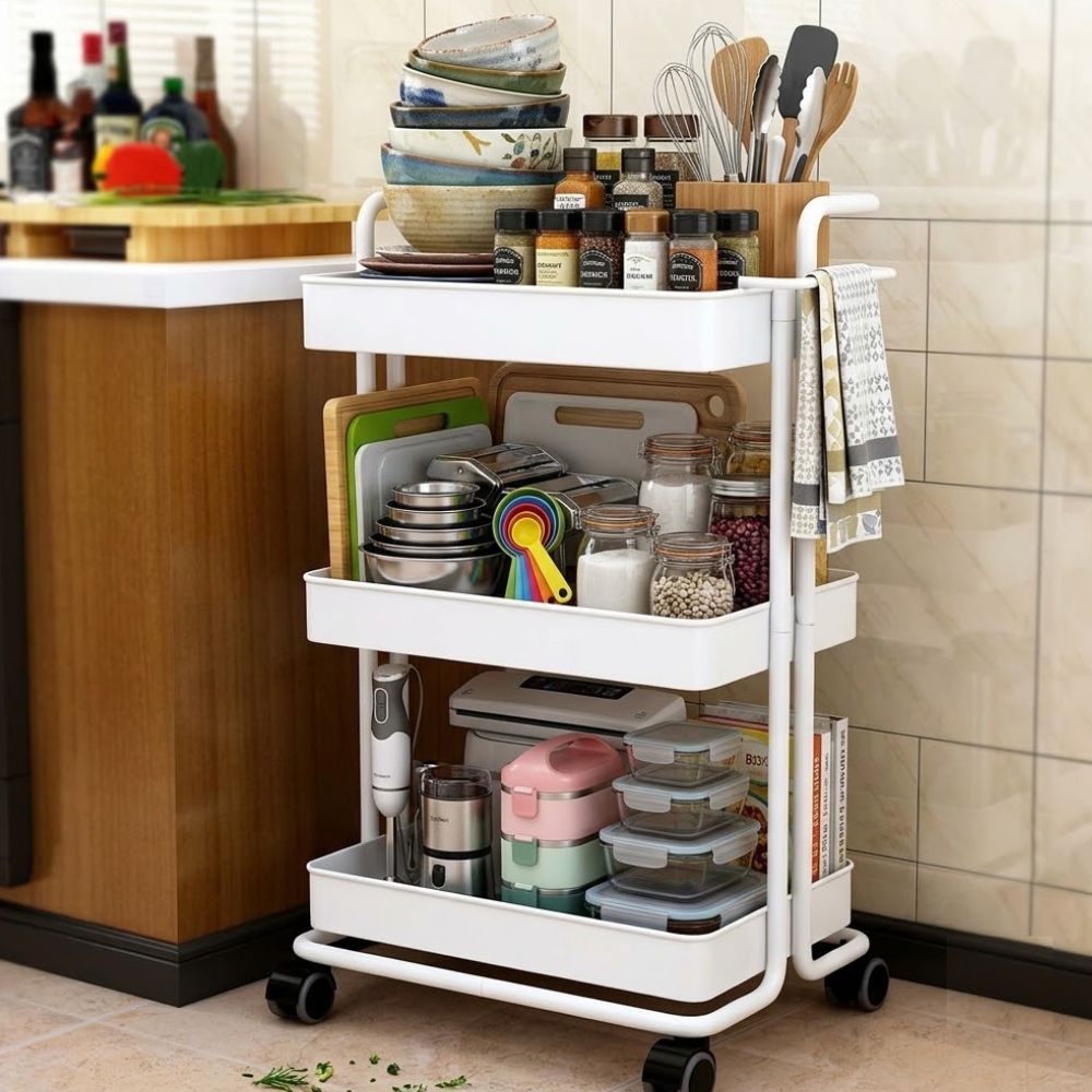 3 Tier Multi-function Kitchen Storage Trolley