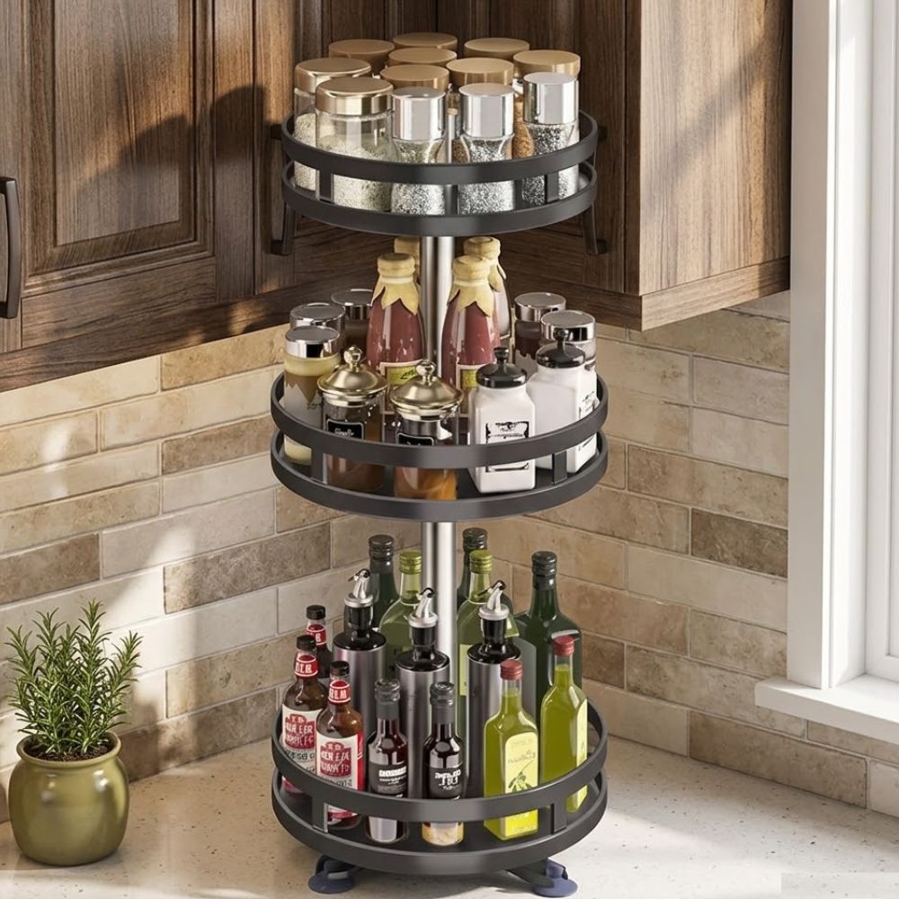 360° Rotating Storage Spice Rack: Effortless Organization with Every Twist
