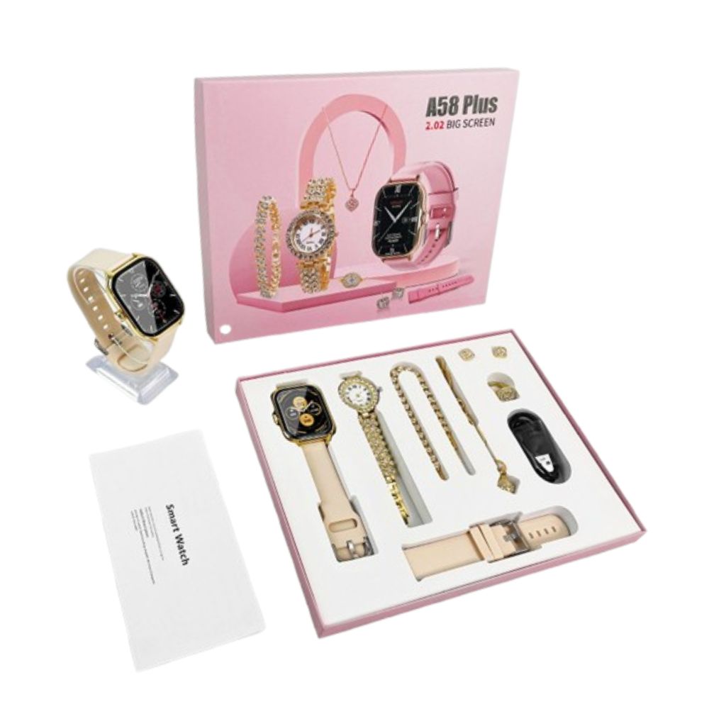 A58 Plus Smartwatch Bracelet Heart Rate Band Sports Smart Watch Combo For Women - Image 2