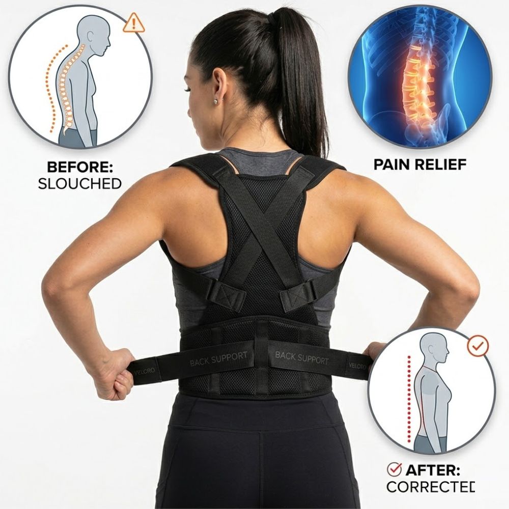 Adjustable Shoulder Support Brace for Effective Back Pain Relief Ergonomic Posture Corrector Belt - Image 2