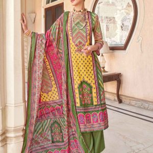 Alok Afsanah Lawn Cotton Unstitched Three Piece Green Color