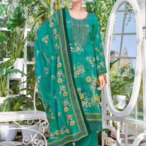 Alok Hushnara Cotton Unstitched Three Piece Paste Color