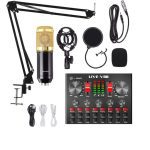 BM800 Studio Condenser Microphone with V8s Sound Card Combo