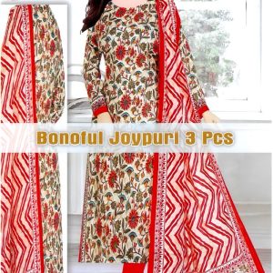 Bonoful Joypury Cotton Printed Three Pieces Red