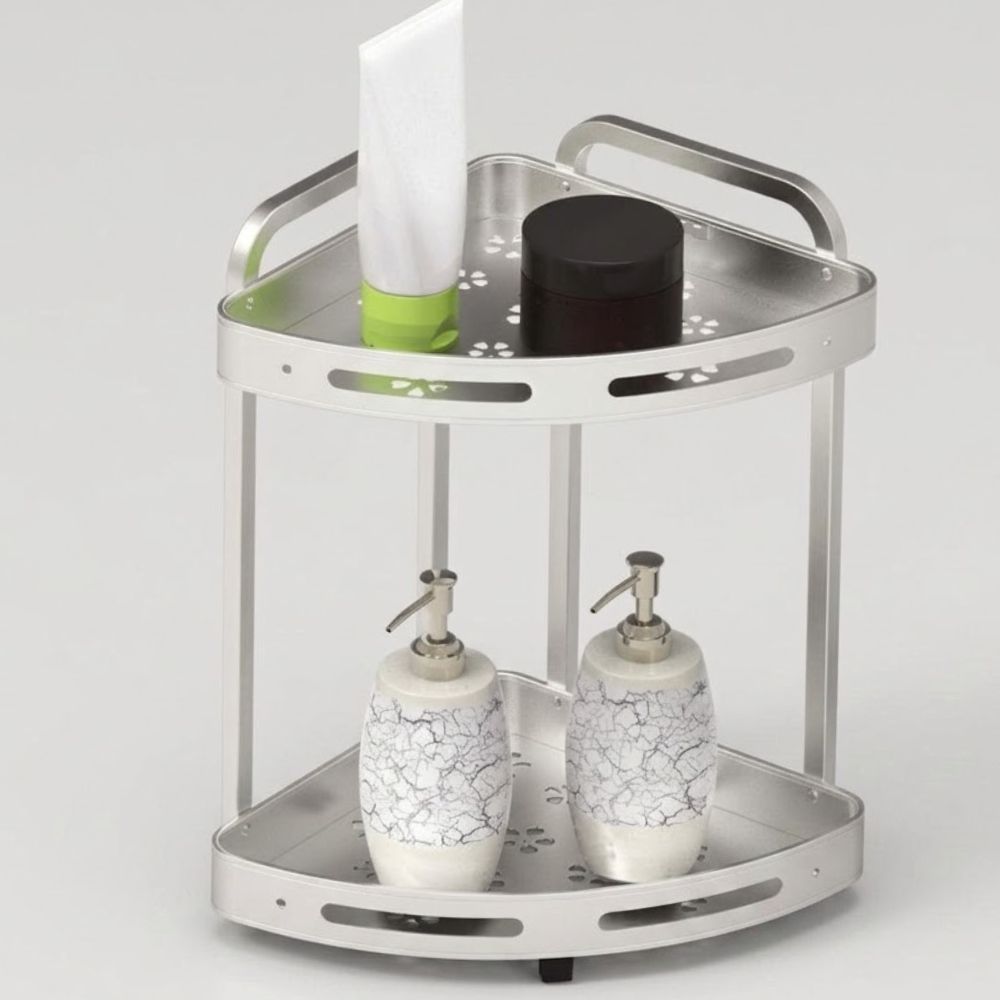 Binca 2 Tiers Aluminium Shelve for Shower Room Corner - Image 3