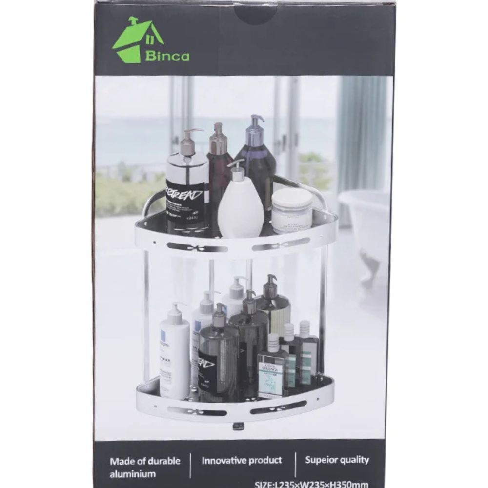 Binca 2 Tiers Aluminium Shelve for Shower Room Corner - Image 4