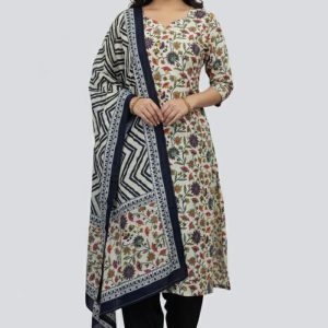Bonoful Joypury Cotton Printed Three Pieces Black