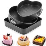 Cake Pans,8"9"10" Inch Heart Round Rectangular Nonstick Leakproof Cake Pan Set