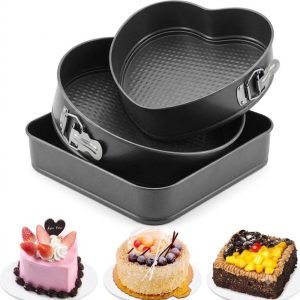 Cake Pans,8"9"10" Inch Heart Round Rectangular Nonstick Leakproof Cake Pan Set