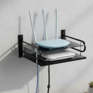 Carbon Steel Wall Mounted WiFi Router Stand