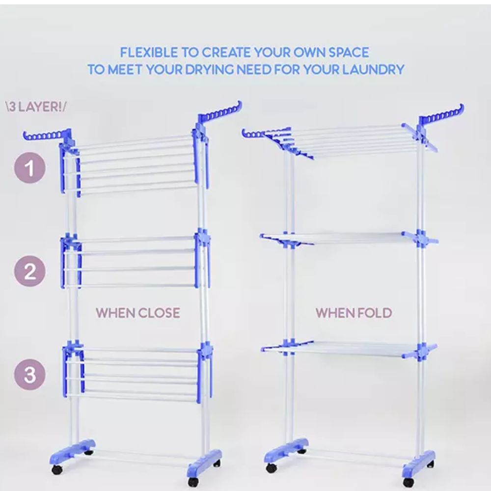 Double Pole Cloth Drying Stand - Image 2