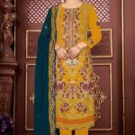 EXCLUSIVE RELSSA DESIGN DIGITAL PRINT CHINON SALWAR SUIT DHF D NO305 YELLOW COLOR