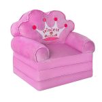 Foldable Toddler Couch Bed Princess-Themed Kids Sofa Lounger for Girls