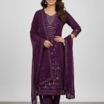 Full Body Embroidery Work Luxuary Shifon Party Dress Magenta Color