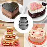 Heart Shaped Cake Pan Set 20, 22, 24 cm with Flat Bottom Black Metallic